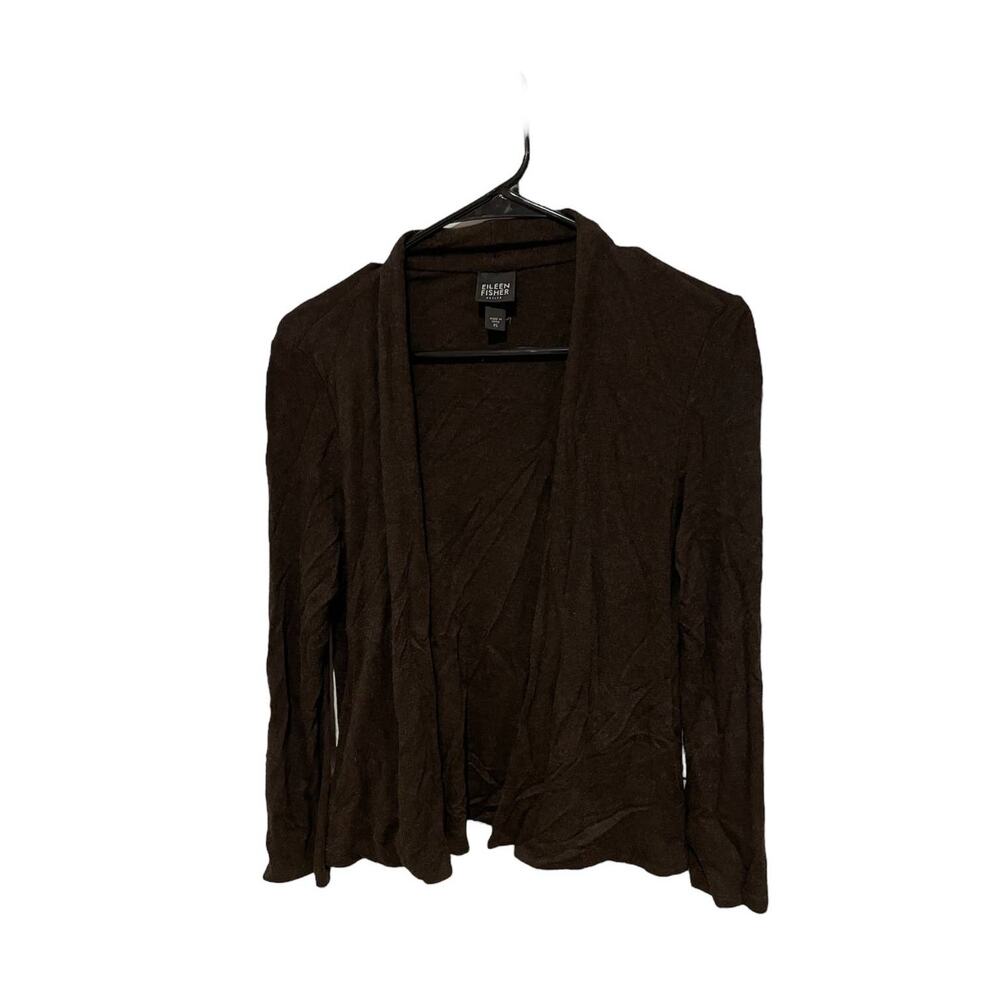 Eileen Fisher petite cardigan dark brown PS small